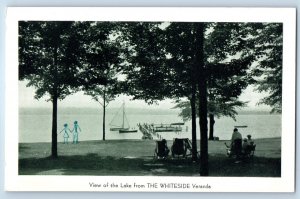 1940 Maple Springs New York Postcard Lake From Whiteside Veranda Chautauqua Lake