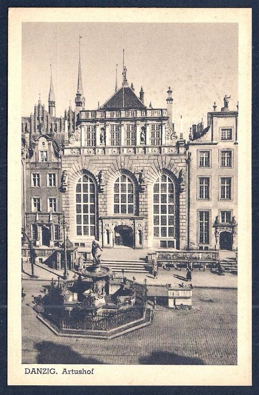 Artus Court Meeting House Danzig Gdansk Poland unused c1920