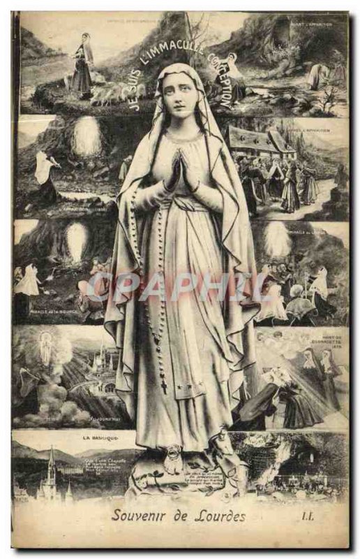 Old Postcard Souvenir of Lourdes