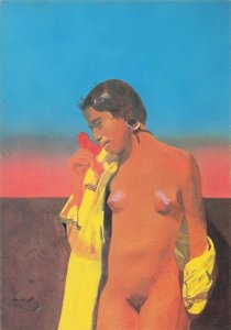 Peter Blake Girl With Flower Painting Postcard