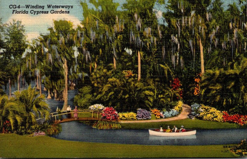 Florida Cypress gardens Winding Waterways 1953 Curteich