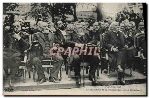 Postcard Old Army Inauguration of the statue of Garibaldi The President of th...