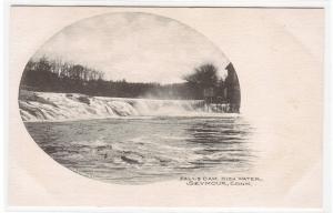 Falls Dam High Water Seymour Connecticut 1907c postcard