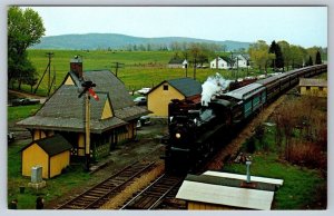 CP Locomotive 1286 Steam Train Great Meadows Warren County NJ Vintage Postcard