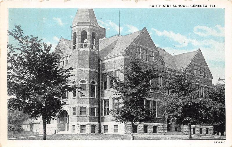 Illinois Il Postcard 1939 GENESEO South Side School Building