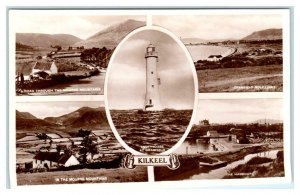 RPPC  KILKEEL, Northern Ireland ~ LIGHTHOUSE, Cranfield GOLF LINKS  Postcard