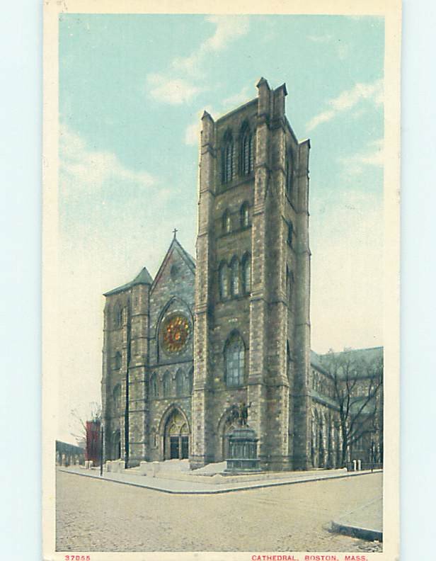 W-border CHURCH SCENE Boston Massachusetts MA AD1907