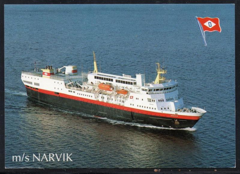 Ship M/S Narvik colour card  unused