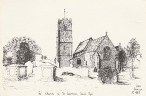 CANON PYON, CHURCH OF ST LAWRENCE, Herefordshire - Vintage POSTCARD (Drawing)