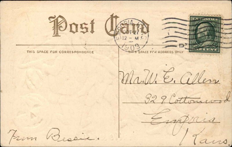 Halloween Vegetable People Fantasy Dancing c1910 Embossed Postcard