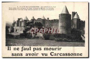 Old Postcard La Cite De Carcassonne Vue Generale South