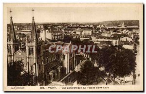 Postcard Old Vichy View pannoramic on & # 39Eglise Saint Louis