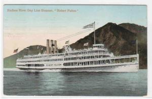 Steamer Robert Fulton Hudson River Line New York 1909 postcard