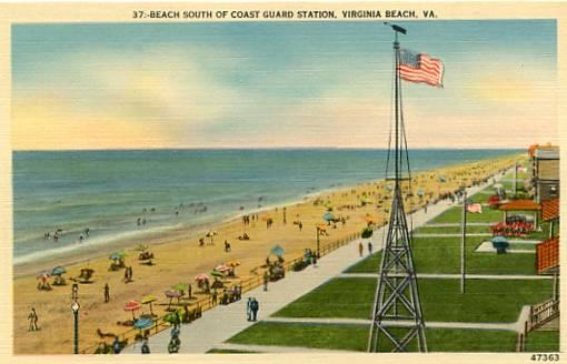 VA - Virginia Beach,  Looking South from Coast Guard Station