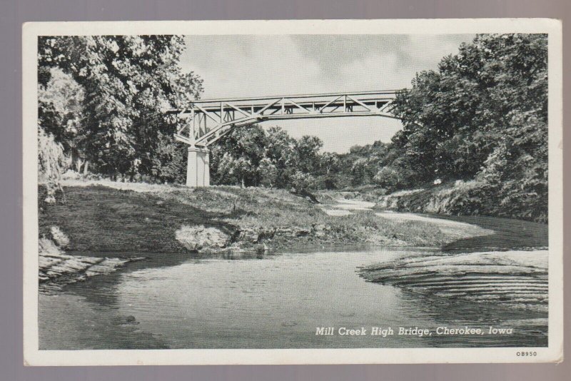 Cherokee IOWA 1941 MILL CREEK HIGH BRIDGE nr Marcus Le Mars Holstein IA