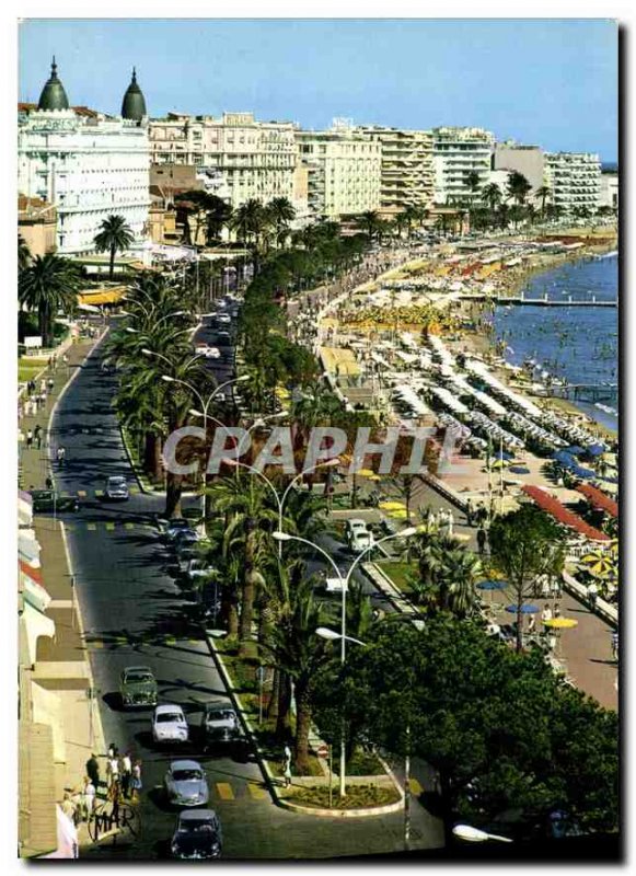 Old Postcard The French Riviera Cannes Croisette and the Beach