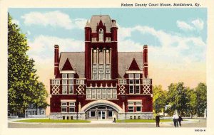 Nelson County Court House Bardstown Kentucky linen postcard