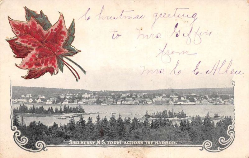 Shelburne Nova Scotia Canada View from Across the Harbor Postcard AA70386