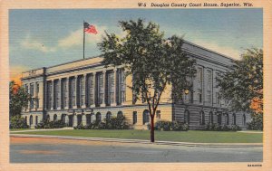 Douglas County Court House, Superior, Wisconsin, Early Linen Postcard, Unused