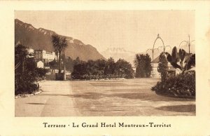 GRAND HOTEL MONTREUX TERRITET SWITZERLAND~TERRASSE~FROBENIUS  POSTCARD