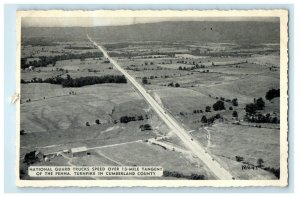 c1940s National Guard Trucks Speed Over 13 Miles Pennsylvania Turnpike Postcard