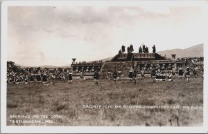 Mexico Sacrificio De Dioses Teotihuacan Vintage RPPC C136