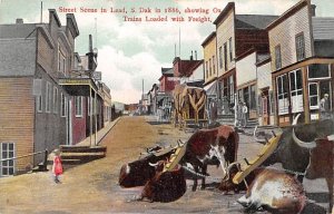 Street Scene Trains Loaded Lead, South Dakota SD s 