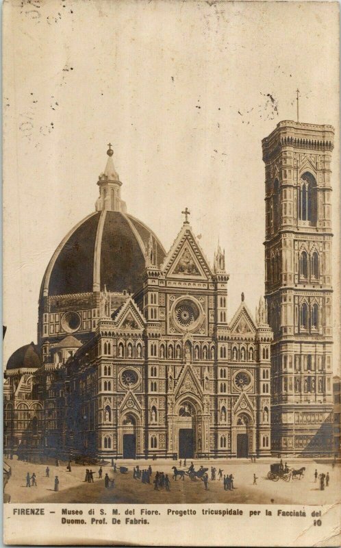 Museo di S. M. Del Fiore Progetto Triscuspidale per la Facciata Fabris Postcard 