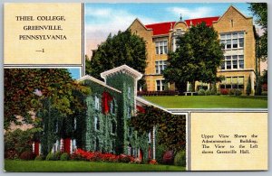 Greenville Pennsylvania 1940s Postcard Thiel College