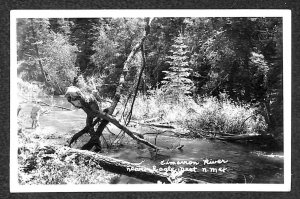 RPPC CIMARRON RIVER NEAR EAGLE NEST NEW MEXICO REAL PHOTO POSTCARD (1950s)