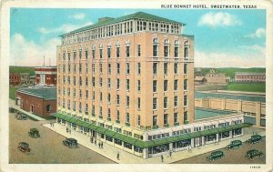 Autos Birdseye Blue Bonnet Hotel Sweetwater Texas 1931 Postcard Teich 11420