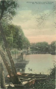 El Dorado Kansas Scene Walnut River hand colored 1911 Postcard 20-360