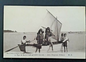 Mint Vintage France Arcachon Gironde Seaside Scene Real Photo Postcard