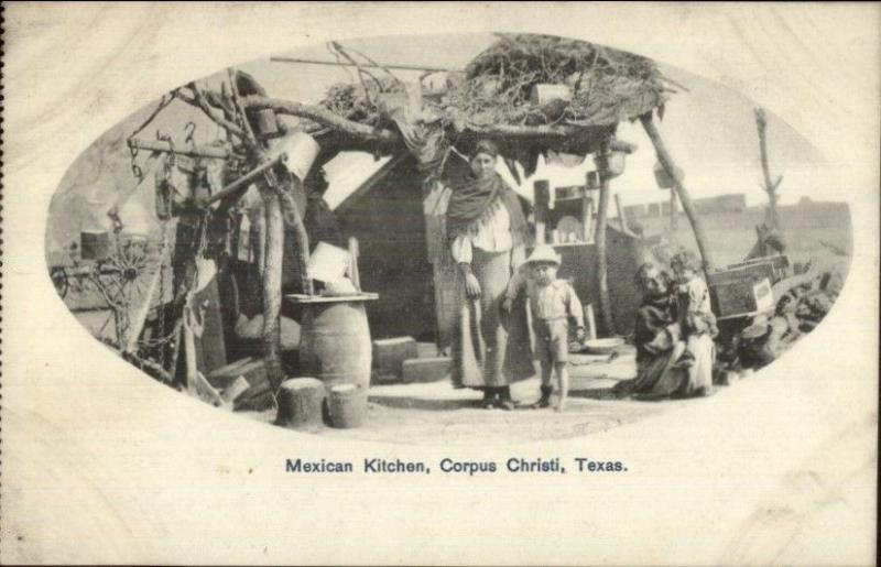 Corpus Christi TX Mexican Kitchen c1910 Postcard