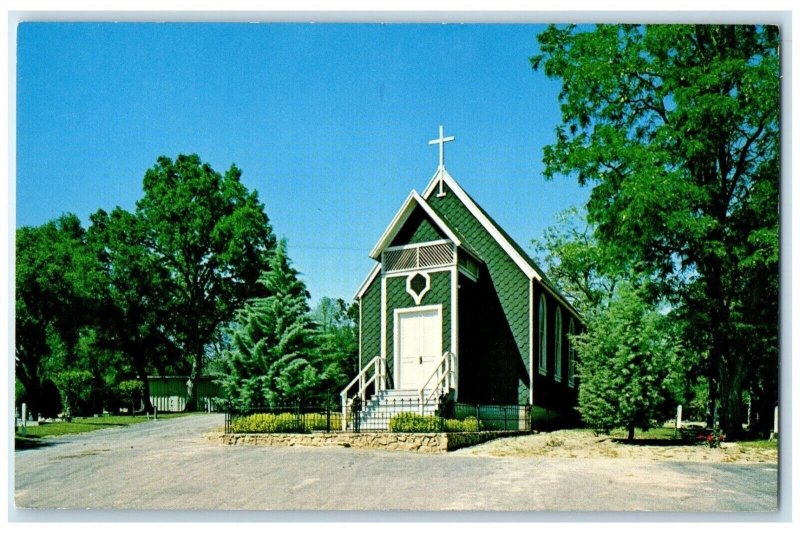 c1950's Old Fresno Flats Church Sceen Street Oakhurst California CA Postcard