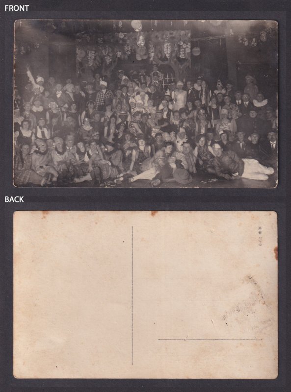 Vintage Postcard Germany RPPC People Celebrating New Year 1920s