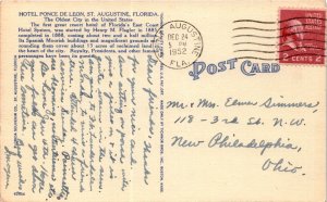 Ponce de Leon Hotel, St. Augustine, Florida, historical, Henry M. Flagl Postcard