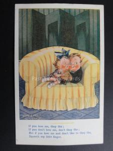 Albert Carnell: Children on Sofa IF YOU LOVE ME, THAY THO.. Pub by Valentine's