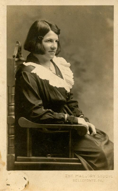 Lady In Chair, The Mallory Studio of Bellefonte, PA.   *RPPC