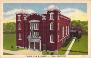 c. 1952 View, Vernon A.M.E Church, Tulsa , Ok, Old Postcard