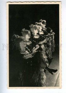 213997 AUSTRIA dancing dolls Old photo RPPC 1952 year stamp