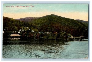 1913 Mountain and River Scene, Silver Bay Lake George New York NY Postcard