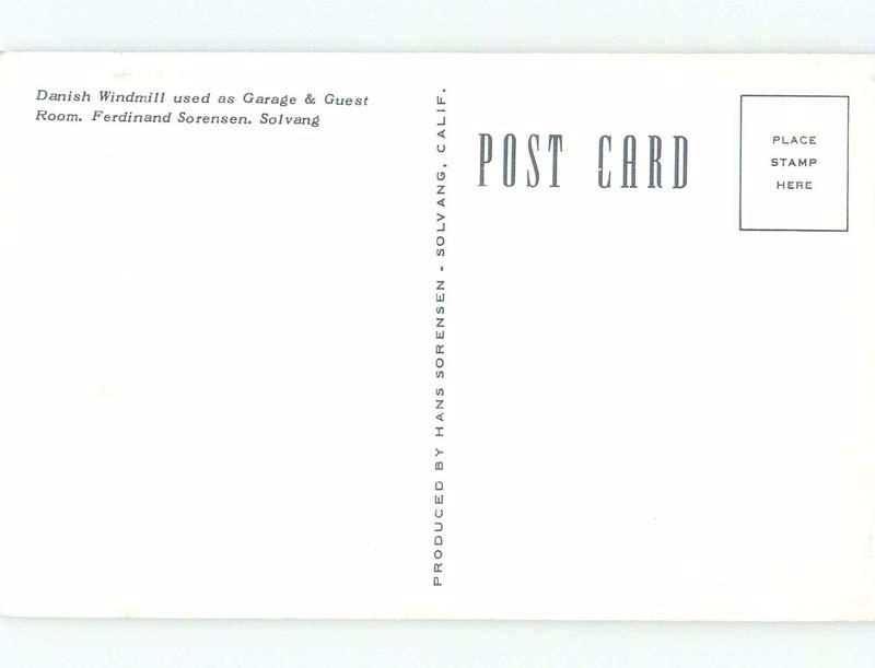 Unused Pre-1980 DANISH WINDMILL Solvang California CA E6044