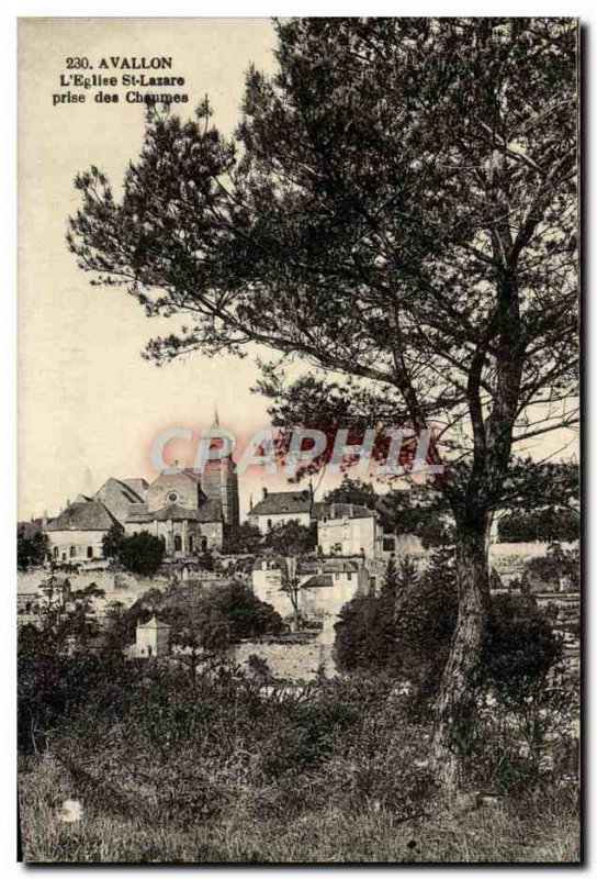 Old Postcard Avallon L & # 39Eglise St Lazare Taking Des Chaumes