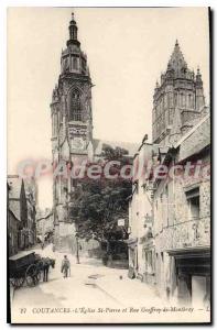 Postcard Old COUTANCES Church St Peter And St Geofroy From Montbray