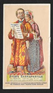 VICTORIAN TRADE CARD Ayer's Sarsaparilla Old Couple