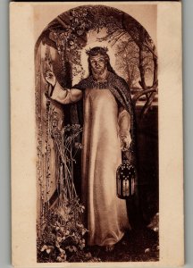 Antique Postcard 1920 Jesus Christ Light of the World Used 5.5 x 3.5