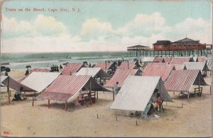 Postcard Tents on the Beach Cape May NJ 1911