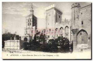Old Postcard Avignon Notre Dame des Doms and the Tower Campana