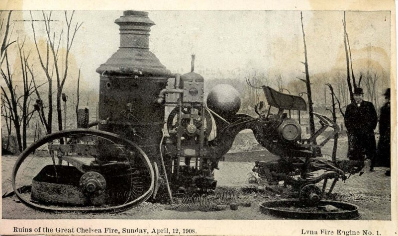 MA - Chelsea. Great Chelsea Fire- April 12, 1908. Lynn Fire Engine #1 Destroyed